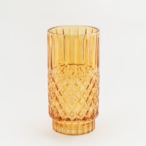 هومز فازة زجاج بني داكن بنقشة ماسية 14*14*27.6 سم image number 1