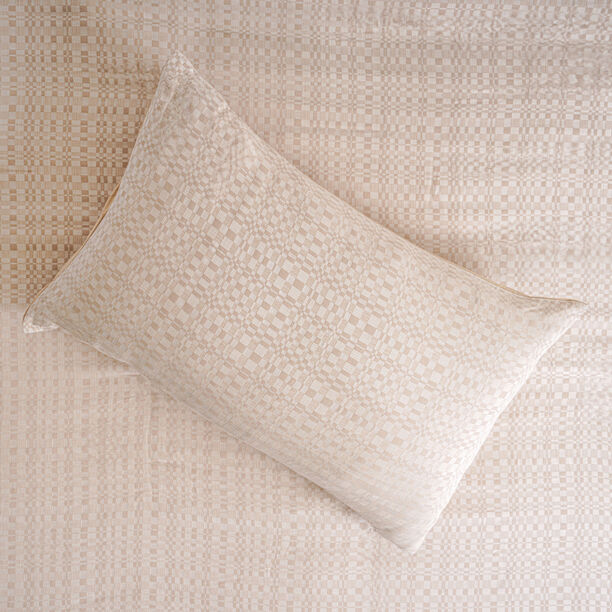 Boutique blanche tiles cotton tencel 3pc comforter set queen 240*200cm, beige image number 5