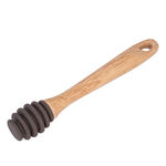 Alberto Silicone Honey Dipper With Wooden Hand Dark Brown image number 0