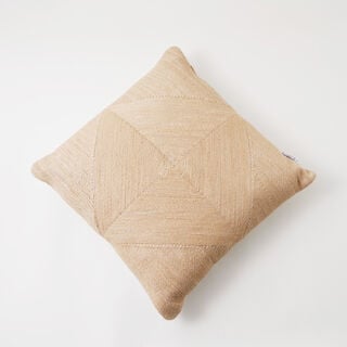 Boutique Blanche solid beige cotton pillow 45*45*15cm
