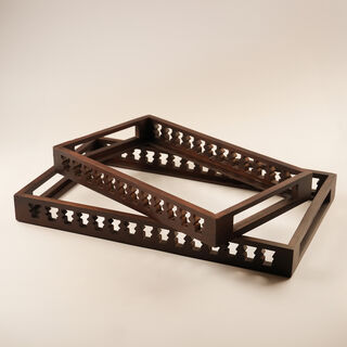 Dallaty Rectangular Serving Tray Roshn Collection, Brown 50*30*4Cm