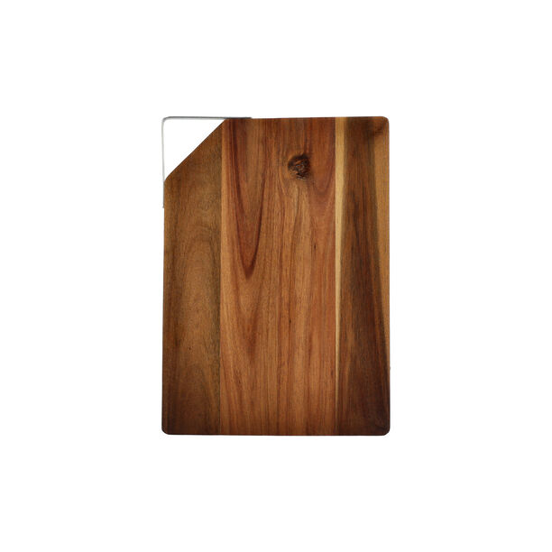 Acacia Wood Square Serving Tray With Steel Handle image number 0