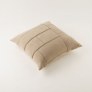 Homez Beige Geometric Grid Cushion Cover, 45*45Cm