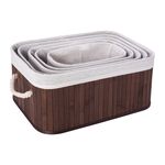 Bamboo Basket Set Brown 5 Pieces image number 2