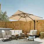 Homez outdoor umbrella with base 3*3m, in beige image number 0