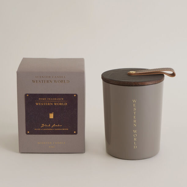 هومز شمعة معطرة في برطمان 470 جم برائحة العنبر الأسود image number 1
