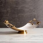 Pedestal Tray White&Satin Gold image number 3
