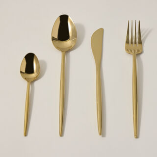 16 Pcs Cutlery Set Modern Gold