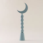 Homez metal Ramadan crescent moon with spherical base, green 52*8*15cm image number 0