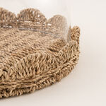 لا ميسا حامل كيك زجاجي بقاعدة راتان 26*23.5*16 سم image number 3