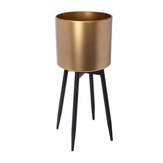 Planter With Stand Metal Gold