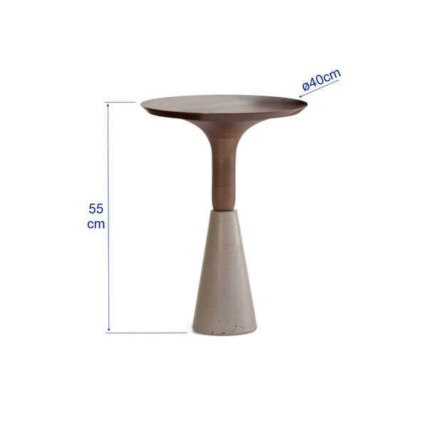 هومز لوي طاولة جانبية إم دي إف، بني مع خرسانة 40*40*55 سم image number 2