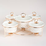 5 Pcs Round Food Warmer With Stand image number 0