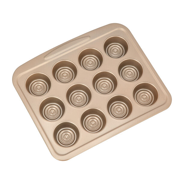 Alberto Non Stick 12 Cup Muffin Pan, Gold Color  image number 0