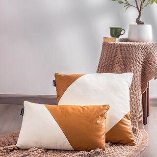 Cottage Cotton and Rexine Cushion 30 * 50 cm White
