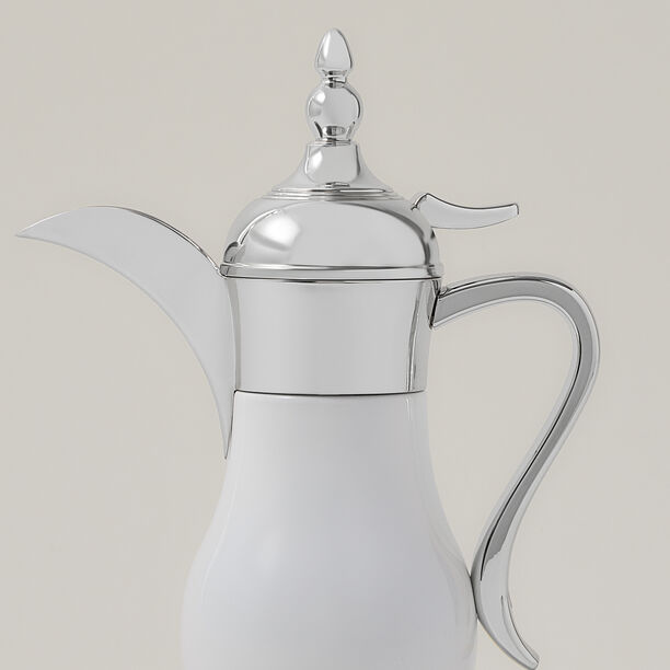 1Pc Steel Vacuum Flask Mini Traditional White Silver 0.3Ml image number 1