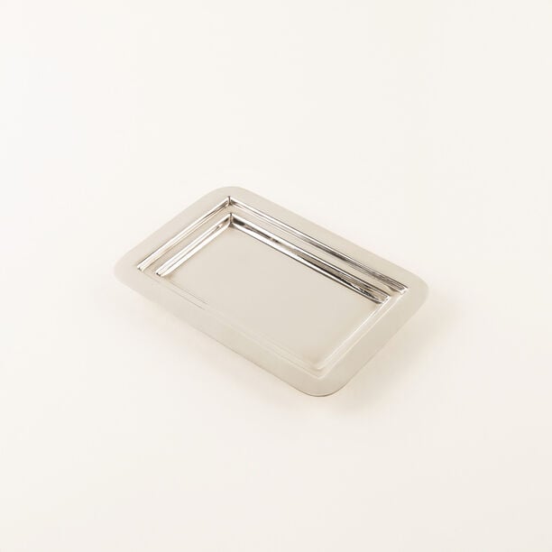 La Mesa Glass Butter Dish With Stainless Steel Base, Silver, 18*12*10Cm image number 4