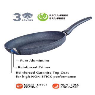 Grandi 10 piece granite cookware set with a stainless steel lid grey