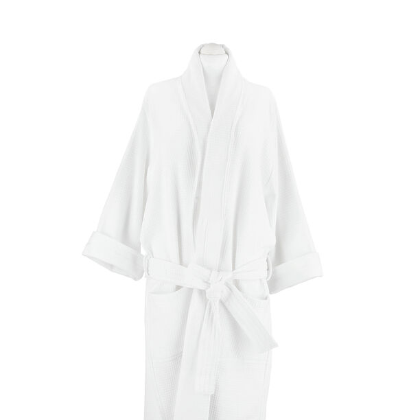 Bath Robe White Waffle Size: L / XL image number 3