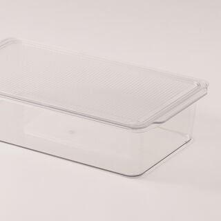 البرتو منظم ثلاجة شفاف مع غطاء 33.2*17.6*7.8سم