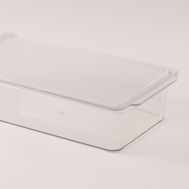 البرتو منظم ثلاجة شفاف مع غطاء 33.2*17.6*7.8سم image number 2