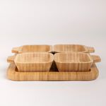 Bamboo Plate Set 4 Pieces With Base Tray image number 2