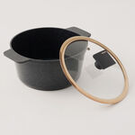 Alberto aluminum casserole with glass lid 4.1L, black image number 1