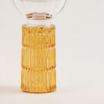 Homez glass ribbed oud burner 10*10*15.7cm, Orange image number 3