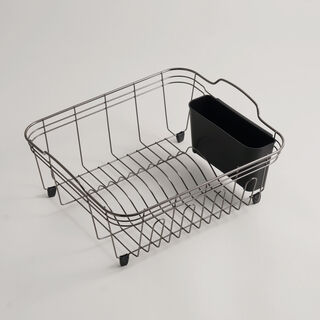 Alberto stainless steel 1 tier dish rack 32.6*37.7*16.5, black
