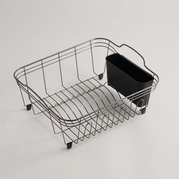 Alberto stainless steel 1 tier dish rack 32.6*37.7*16.5, black image number 0