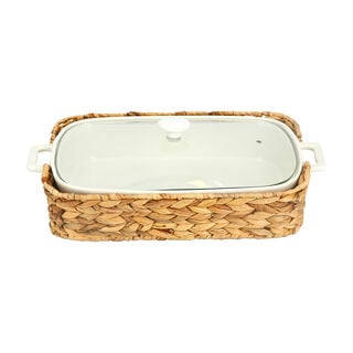 Rectangle Casserole  17" With Lid And Sea