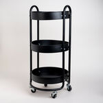 Alberto round black metal storage trolley 43.4*33.9*78.8 cm image number 1