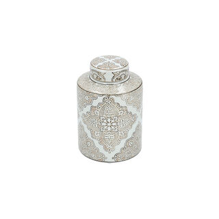 Decorative Jar Beige Pattern 12 *12 * 18 cm