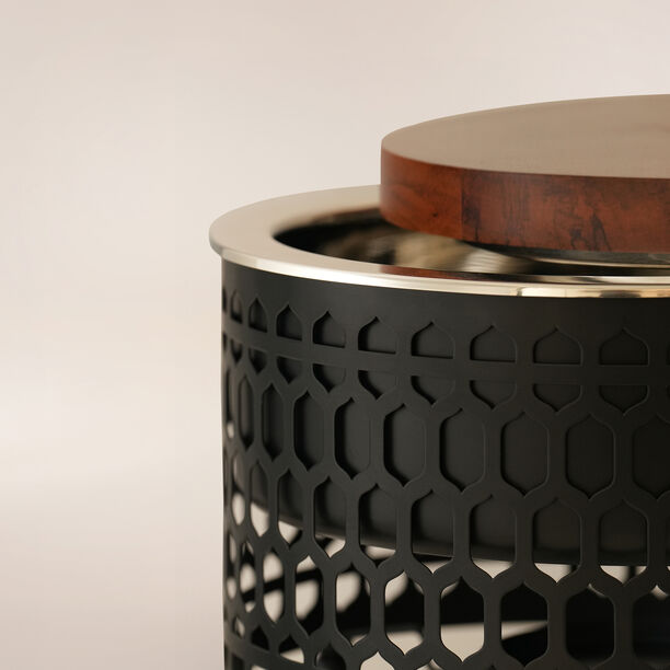 La Mesa Stainless Steel Food Warmer 5L With Wooden Lid, Black image number 3
