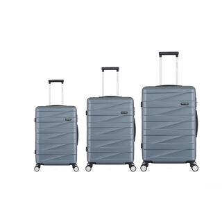 3 Piece Abs Trolley Case Set Horizontal Stripes Light Blue 20/24/28"