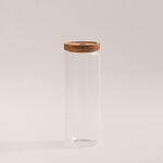 Borosilicate glass storage jar with acacia lid,1300 ml image number 0