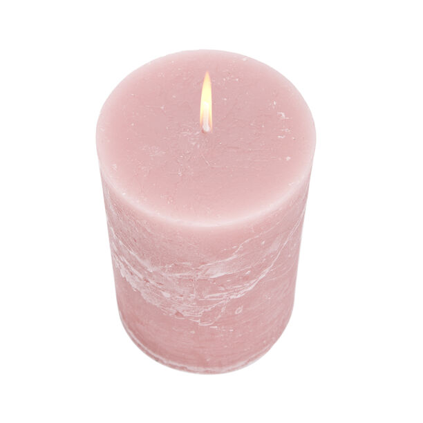 Pillar Candle Rustic, Dust Pink Hibiscus  image number 2