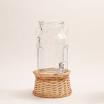La Mesa glass juice dispensser in a wicker base 3.7 L image number 1
