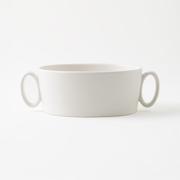 La Mesa stoneware oven to table small pot, off white 23.8*14.9*7.5 cm image number 0