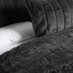 Cottage carved faux fur king comforter set 240*220cm, black image number 2