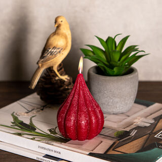 Pear Shape Candle Rustic Burgundy Berry
