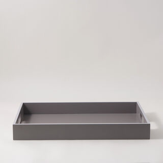 Dallaty 1 Piece Wood Rectangular Serving Tray, Grey, 50*35*6 cm