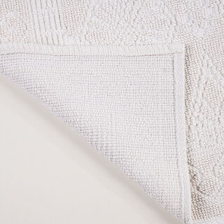 Boutique Blanche White Cotton Diamond Jacquard Bathmat, 60*90 Cm