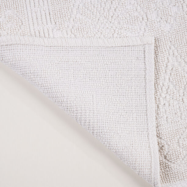 Boutique Blanche White Cotton Diamond Jacquard Bathmat, 60*90 Cm image number 4