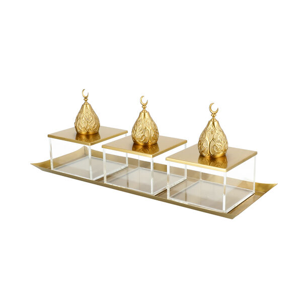 Tray Set With 3 Pot image number 1