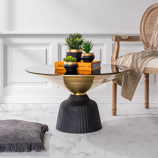 Coffee Table Base Mirorr Top Black