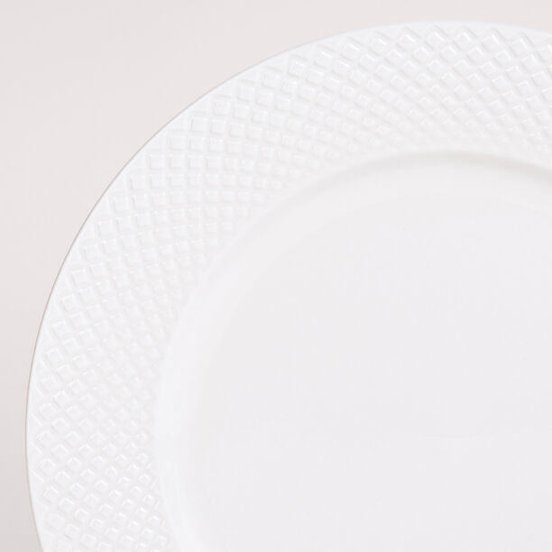 La Mesa Embossed White 18 Pieces Dinner Set Serve 4  image number 2