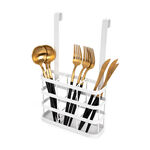Alberto White Coated Over The Shelf Utensil Holder  image number 2