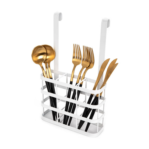 Alberto White Coated Over The Shelf Utensil Holder  image number 2