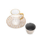 Arabic Tea and Coffec Set 18Pc Porcelain Dutone Gray image number 3